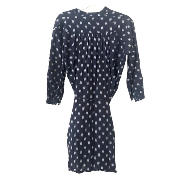 ULLA JOHNSON Corsica Mini Dress Navy Blue Ikat Print Sz 2 - Picture 3 of 6